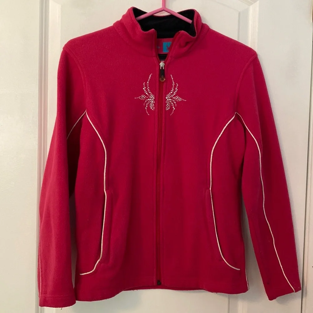 Spyder Girls Pink Fleece Zip Up Jacket - Picture 1 of 5